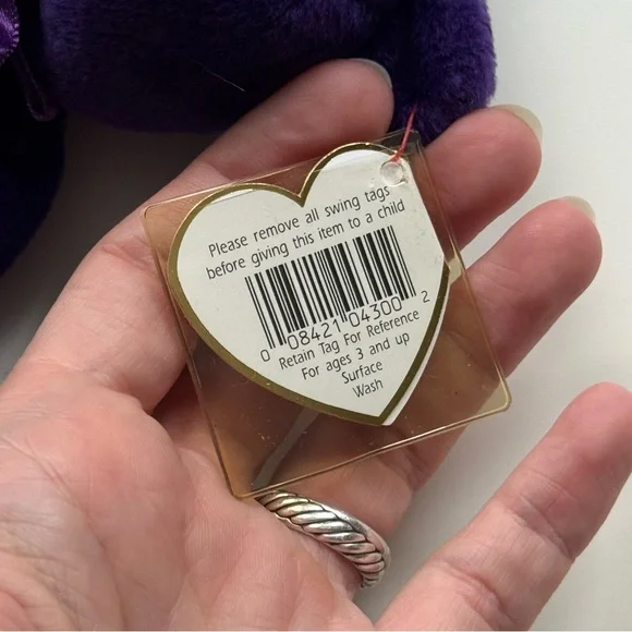 TY Beanie Baby Original Princess Diana 1997 TY Inc Oakbrook IL Purple Bear - Picture 8 of 8